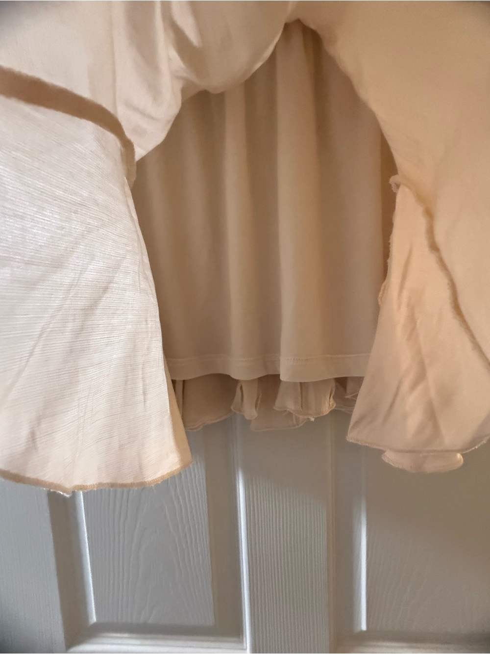 Listicle Cream  Skirt with Fluted Tiers - Picture 2 of 7